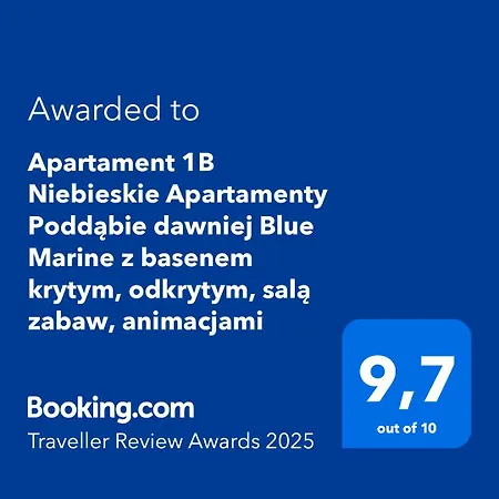 Apartament 1b Niebieskie Z Basenem Krytym, Odkrytym, Salą Zabaw, Animacjami *